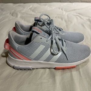 Adidas women’s size 7 gray and peach shoes.